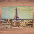 thumbnail image 6 of Ambesonne Eiffel Tower Jigsaw Puzzle, Paris Cityscape, Heirloom-Quality Fun Activity for Family Durable Cardboard, 1000 pcs, Almond Green Yellow, 6 of 6