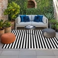 thumbnail image 2 of Black White Stripe Outdoor Rug for Patio/Deck/Porch, Non-Slip Large Area Rug 3 x 5 Ft, Modern Minimalist Geometric Striped Indoor Outdoor Rugs Washable Area Rugs, Reversible Camping Rug Carpet Runner, 2 of 8