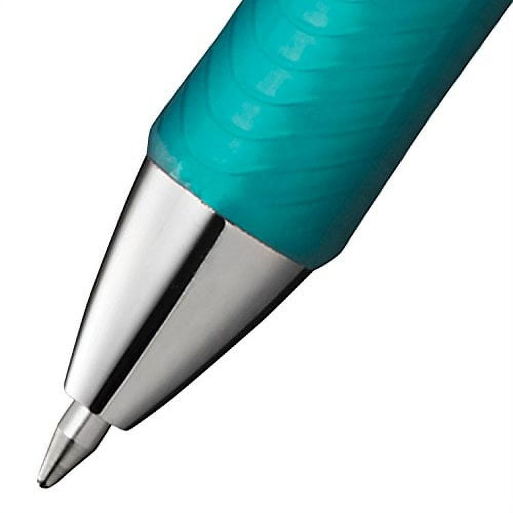 Pentel EnerGel RTX Retractable Liquid Gel Pen Metal Tip, 12 Pack, 0.7mm, Medium Line, Turquoise Blue (BL77-S3)