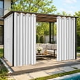 thumbnail image 3 of Bedliving Outdoor Curtains for Patio Waterproof, Gray White Stripe Grommet Curtains, Outside Drapes for Porch Gazebo Pergola Cabana, 2 Panels, 54" x 84", 3 of 9
