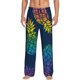 thumbnail image 1 of Fotbe Abstract Bright Pineapple Fruit Retro Pantalones de Pijama para Hombre, Pantalones de Dormir, Pantalones de Casa con Cintura Ajustable y Bolsillos-3X-Large, 1 of 6