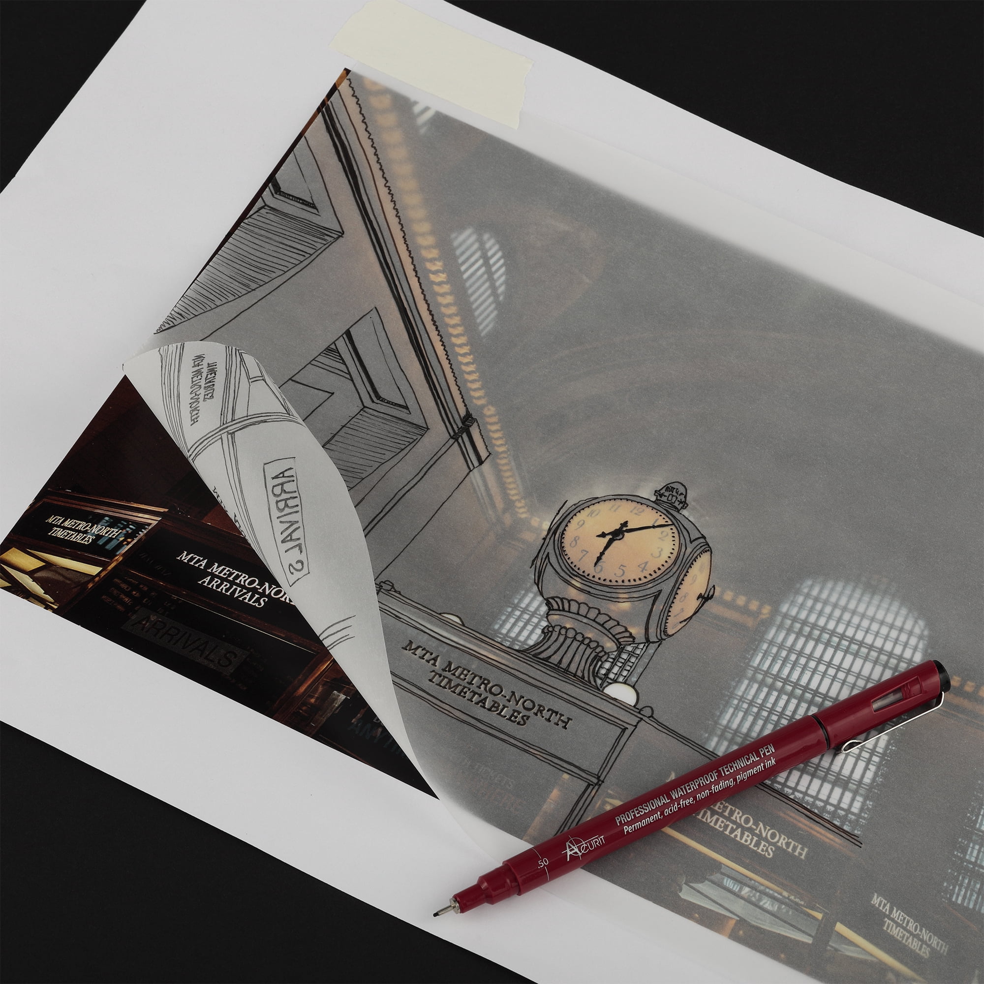 Jerrys Artarama Professional Artist Tracing Set - LED Light Pad, Drawing Tablet, Adjustable Light Board with Magnetic Surface and Vellum Paper Sketchbook (50 Sheets), Perfect for Tattoo Artists