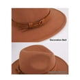 thumbnail image 6 of Spencer Fedora Hat for Men & Women, Vintage Wide Brim Fedora Hat Wool Panama Dress Hat with Belt Buckle, Camel, 6 of 9