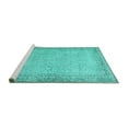 thumbnail image 2 of Ahgly Company Machine Washable Indoor Square Persian Turquoise Blue Traditional Area Rugs, 4' Square, 2 of 4