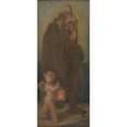 thumbnail image 2 of Milan Thomka Mitrovský 10x18 Gold Ornate Wood Frame and Double Matted Museum Art Print Titled - Study of Pilgrims with a Guardian Angel - Ahasver (1910-1930), 2 of 4