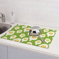 thumbnail image 5 of Dish Drying Mat, Cute Fried Egg Green Absorbent Microfiber Kitchen Mat, Heat Resistant Drying Mat Kitchen Counter for Dishes, Utensils, Pots, Pans, Drainer Mats 18x24in, 5 of 7