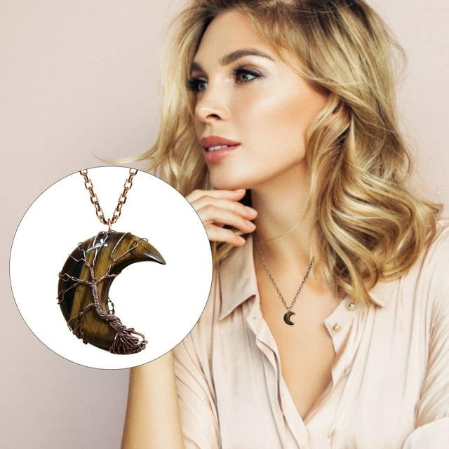 Jusqu'à 65 % de Réduction Collier de Sécurité Lune Longue Durée Collier à la Mode Argent Collier Bagues Boucles d'Oreilles Bijoux en Liquidation