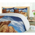 thumbnail image 5 of Ambesonne Desert Duvet Cover Sets, Bizarre Sandstone Cliffs, 2-King, Navy Blue Mustard Orange, 5 of 7