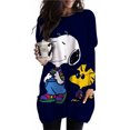 thumbnail image 3 of 2024 Nueva camiseta de manga larga con cuello redondo y bolsillo para mujer, camiseta informal elegante con estampado de Snoopy, ropa de calle larga para mujer, 3 of 5