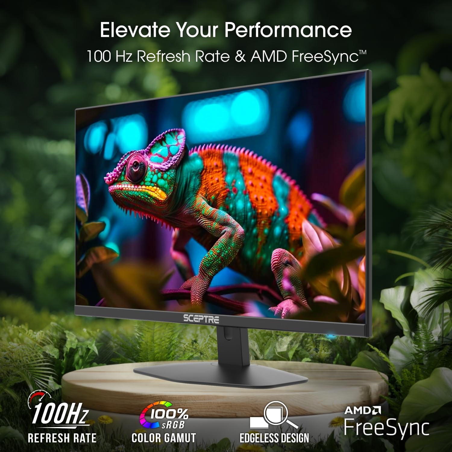 Sceptre 27-Inch Full HD 100Hz Edgeless LED Gaming Monitor with AMD FreeSync, Built-In Speakers, and Anti-Flicker Technology (Black)