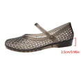 thumbnail image 7 of Jelly Mesh Ballet Flats for Women Fishnet PVC Clear Hollow Jellies Sandals Comfortable Beach Ballerina Flats Shoes Black 8.5, 7 of 7