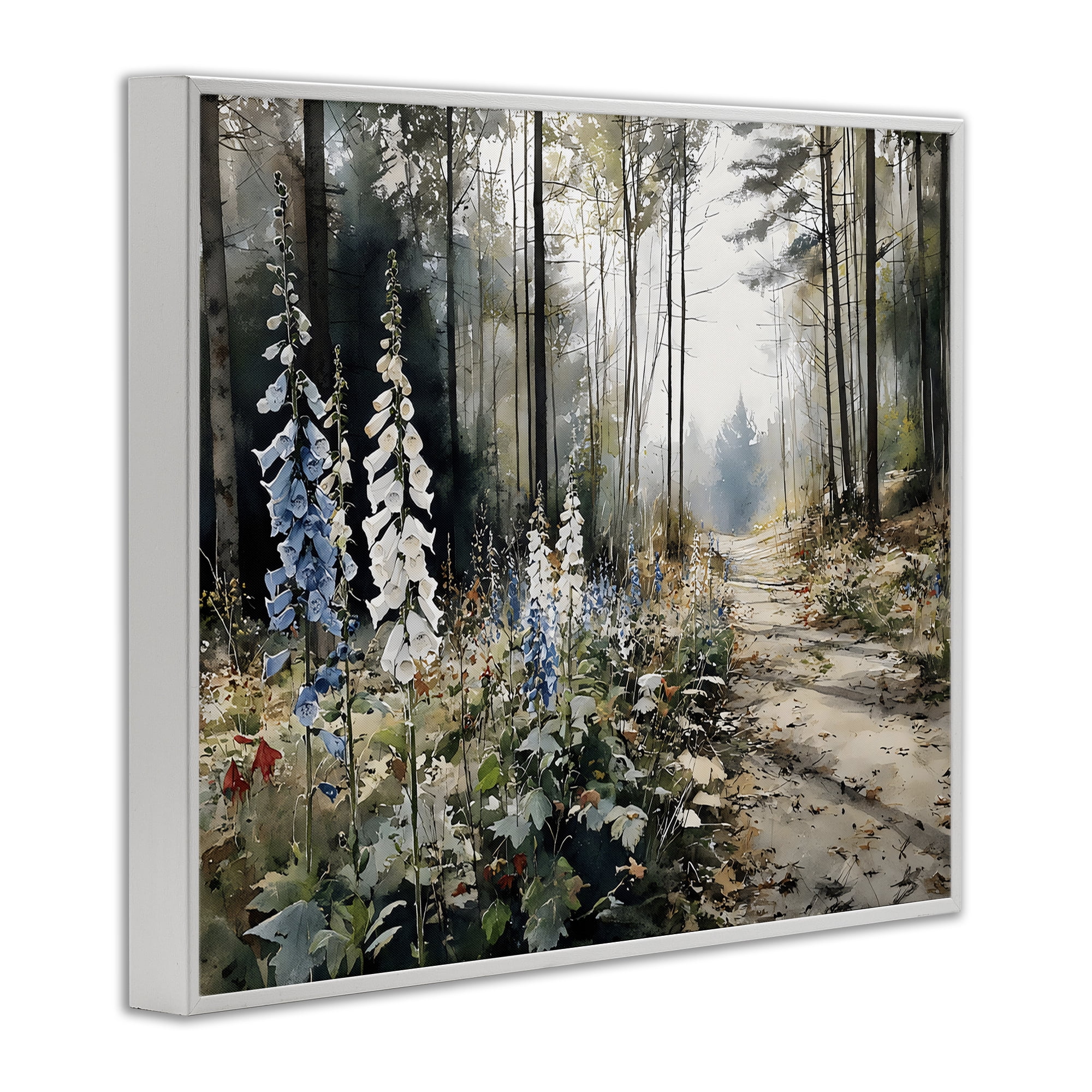 Stupell Industries Foxglove Path Sunlit Woods White Framed Giclee Art, design by Franklyn Gregory