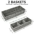 LotFancy Toilet Paper Storage Basket, 2 Pack Woven Wicker Toilet Tray