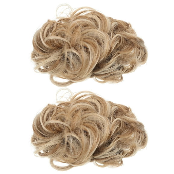 Milisten Synthetic Messy Bun Hair Extensions for Women, 2 Pieces Golden Hair Accessories for Easy Styling