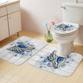 thumbnail image 4 of Summer Conch Bathroom Rugs Set Ocean Underwater Shell Flower Wood Grain Coastal Non Slip Absorbent Soft Bath Mats 3 Piece Set with Bathroom Rug, U-Shaped Floor Mat, Toilet Seat Cover Small Size, 4 of 9