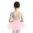 thumbnail image 5 of MSemis Kids Girls Mesh U Back Ballet Dance Leotard Tutu Skirt Pink 6, 5 of 7