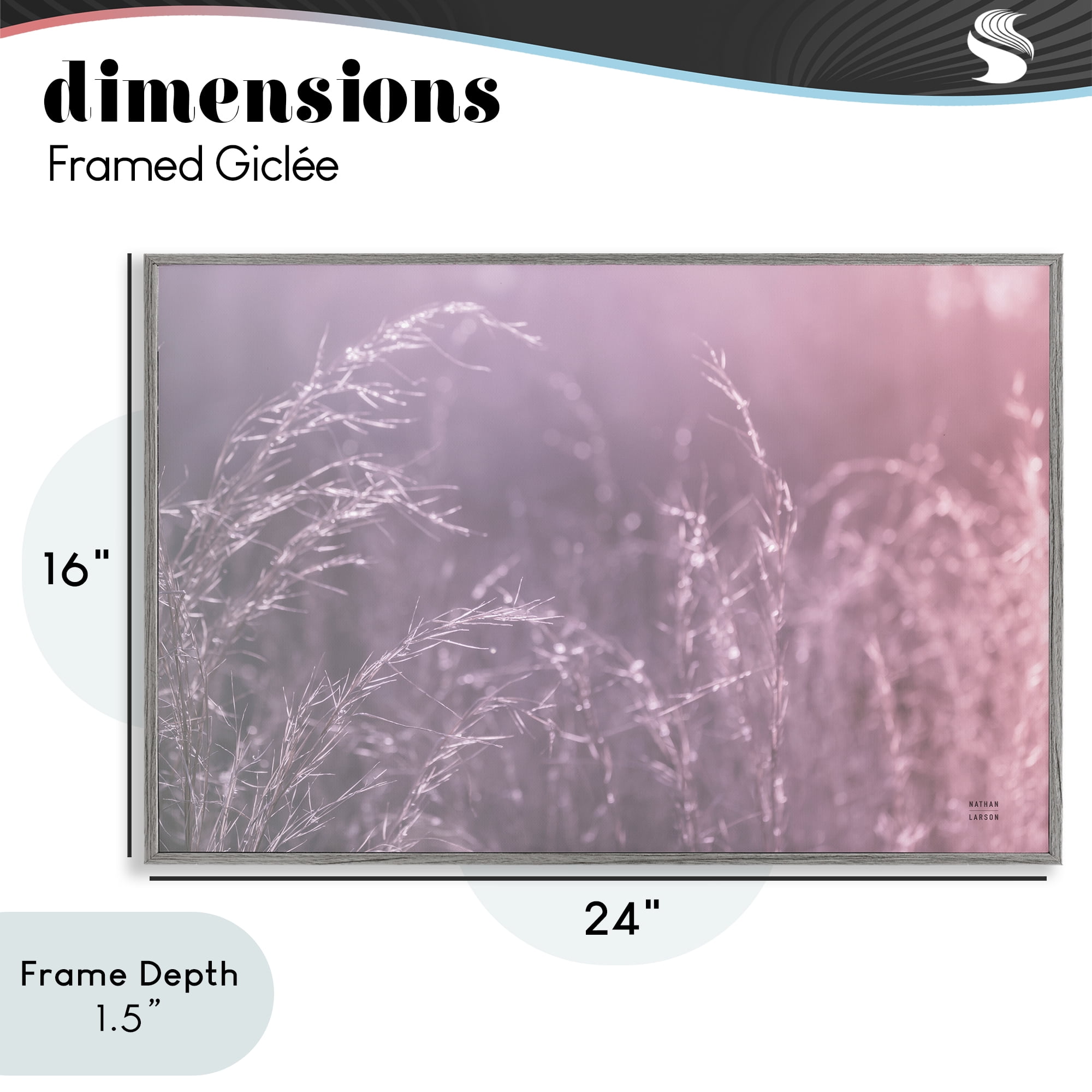 Stupell Industries Pink Meadow at Dawn Gray Framed Giclee Art, design by Nathan Larson