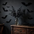 thumbnail image 6 of Gothic Halloween Artificial Black Leaf Branch Picks, Bendable Stem Faux Black Foliage Sprigs, Waterproof Plastic Vase Filler Stems for Spooky Floral Arrangement Indoor Outdoor Halloween Decorations, 6 of 7