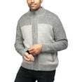 thumbnail image 4 of X RAY JEANS Mens Color Blocked Full-Zip High Neck Sweater Jacket, Oatmeal, XL, 4 of 5
