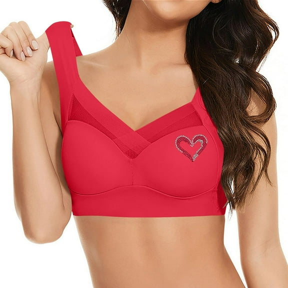 Busydd Plus Size Bras for Women Fashion High Support Push Up Bra Comfortable Seamless Everyday Womens Underwear Wireless Bras for Women 2XL