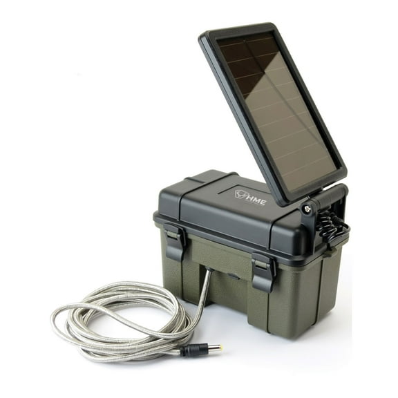 HME Trail Camera 12V/Solar Auxiliary Power Pack Durable Weather-Resistant Housing Easy Installation & Versatile Compatibility