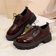 thumbnail image 5 of Ladies Wingtip Brogue Chunky Platform Oxford Shoes Comfortable Lace Up Leather Non Slip Retro Dressy Shoes, 5 of 6