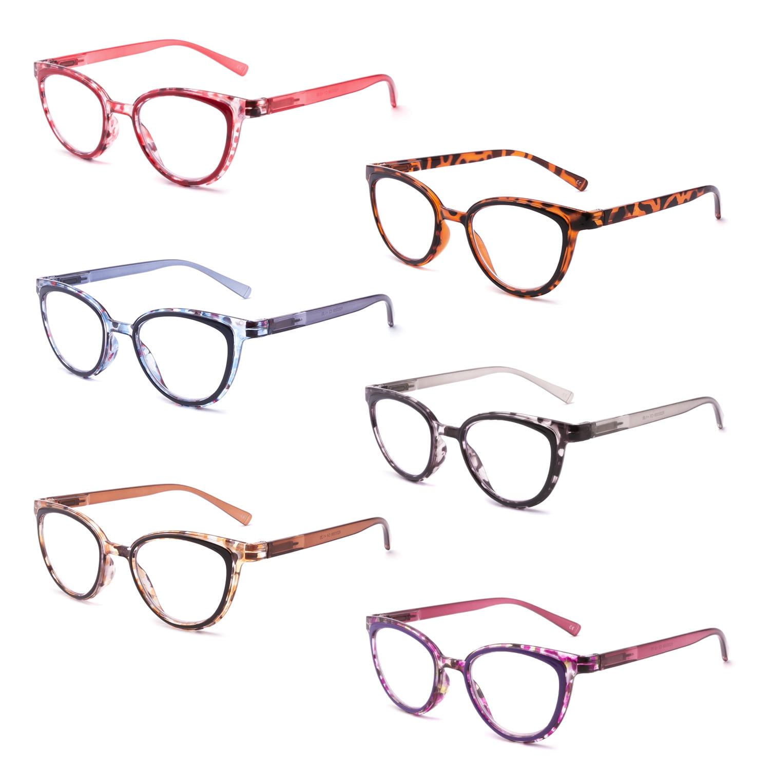 IVNUOYI 6 Pack Reading Glasses Blue Light Blocking Fashion Ladies ...