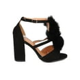thumbnail image 2 of New Women Heart.Thentic ELENA-10 Faux Suede Peep Toe Pom Pom Block Heel Sandal, 2 of 7