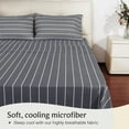 thumbnail image 4 of Luxclub Full Cooling Sheets Microfiber Bed Sheet Set, Wrinkle Free Breathable, Deep Pocket 18", Light Grey, 4 Pieces, 4 of 8