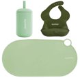 thumbnail image 1 of Set de Alimentación de Silicón Kool Baby Mantel Babero y Vaso con Popote Verde, 1 of 1