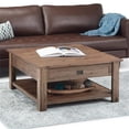 thumbnail image 2 of Pemberly Row Table Basse Carrée Rustique de 38 Pouces en Bois d'Acacia Massif, Brun Rustique, 2 of 8