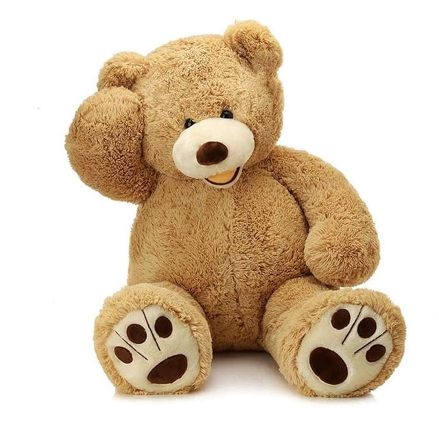 Peluche Morismos, oso de peluche gigante, color marrón claro, 100 cm