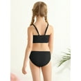 thumbnail image 4 of GYRATEDREAM Girl's Cute Two Piece Ribbed Swimsuit Adjustable Spaghetti Strap Wireless Bikini Set 8-13 Years, 4 of 6