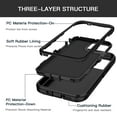 thumbnail image 3 of I-HONVA Compatible with iPhone 12/iPhone 12 Pro Case,3-Layer Military Grade Drop Protection Anti-Slip Bumper Rugged Shockproof Dustproof Protection 6.1 inch Phone Case,Black, 3 of 7