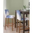 thumbnail image 2 of Navy Blue Bar Stool Covers Set of 2, Summer Botanical Leaves Watercolor Stretch Washable Bar Chair Covers with Backs, Removable Pub Counter Height Chair Cover for Kitchen Dining Room Cafe, 2 of 7