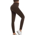 thumbnail image 3 of Axdhxbd High Waisted Leggings for Women Tummy Control Butt Lifting Workout Pants Solid Color Running Gym Leggings Soft Stretchy Yoga Pants Coffee S, 3 of 8