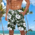 thumbnail image 2 of LNWUY (S-5XL) Big and Tall Men's Hawaiian Beach Shorts Swim Trunks Drawstring Elastic Waist Shorts Outdoor Lightweight Casual Swimsuit Swimwear with Pocket Green S, 2 of 5