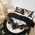 thumbnail image 3 of Homewish Vintage Gothic Bat Twin Duvet Cover for Adults, Rustic Grape Moon Twin Bedding, Black Reversible, 2-Piece, 1 Duvet Cover and 1 Pillowcase, 3 of 6