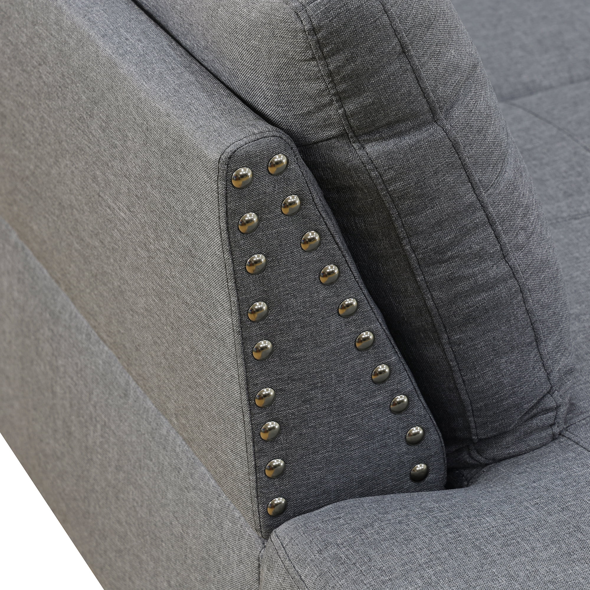 Prilinex Classic L-Shaped Sectional Sofa Couch for Living Room, Modern Modular Sofa with Chaise, Classic Lounge Couch Sleeper for Apartment, Gray