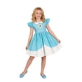 thumbnail image 2 of Youpwaven G'i'rls Princess Flutter Sleeve Cosplay Dress, Blue Video Game Character Costume, Birthday Party Halloween A-Line Outfit Size 7-8, 2 of 4