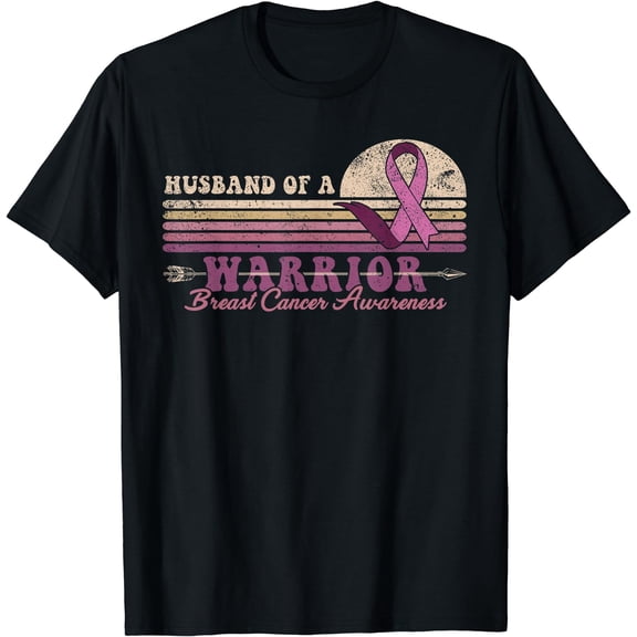 Husband Of A Warrior Breast Cancer Awareness Support Squad T-Shirt
