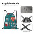 thumbnail image 4 of Xecao Medical Elements Pattern Sports Drawstring Backpack - String Swim Gym Bag with Wet Proof Pocket for Women&Men-Small, 4 of 6