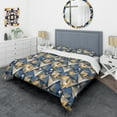 thumbnail image 3 of Designart 'Gold And Blue Cubes' Mid-Century Modern Duvet Cover Set, 3 of 4