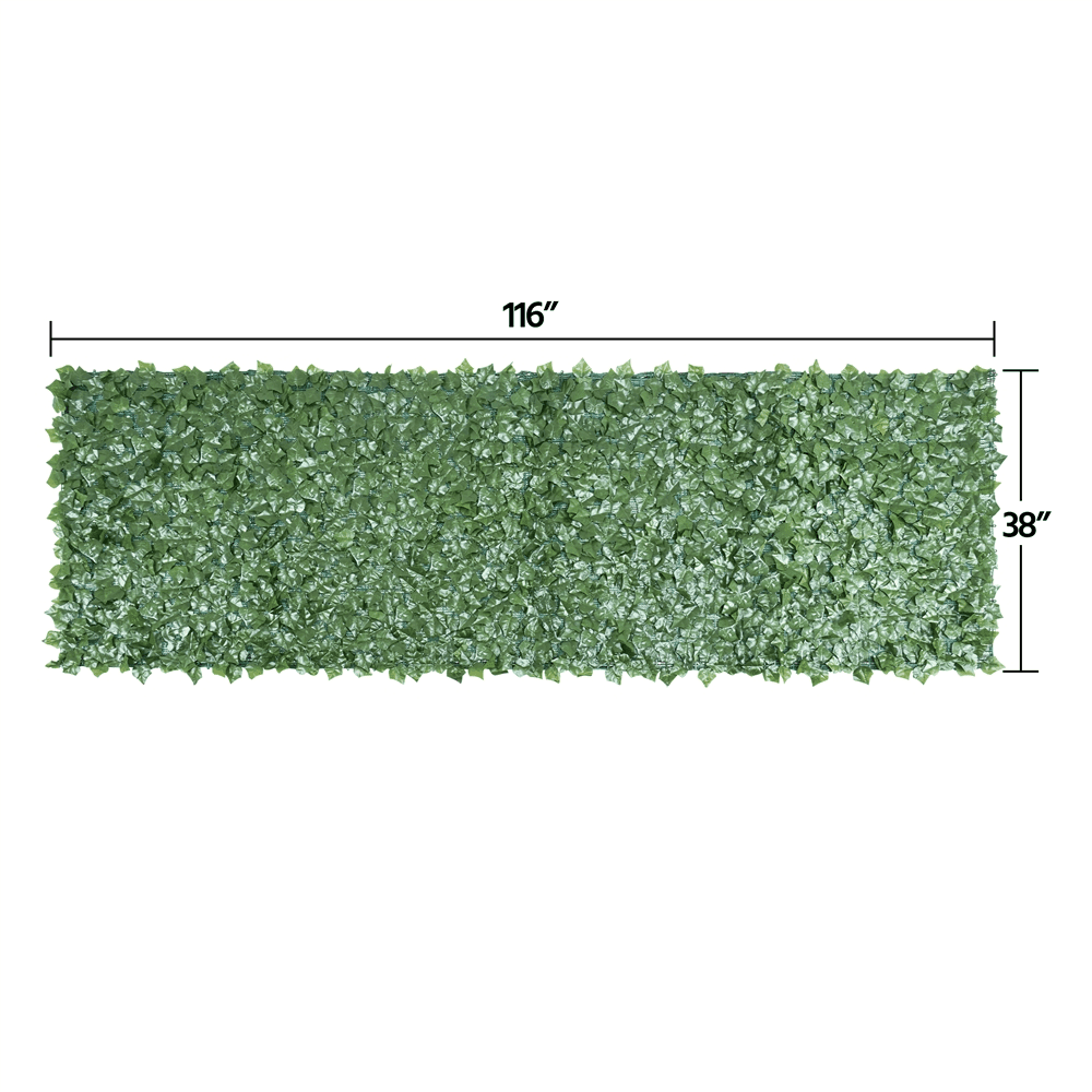 Yaheetech 3pcs 38''x 116'' Artificial Faux Ivy Leaves Garden Ornaments Decorative Fence Screen with Mesh Backing, Green