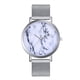 thumbnail image 1 of Reloj de pulsera simple para hombres y mujeres, informal, con pantalla analógica, correa de malla, reloj de cuarzo plateado, 1 of 2