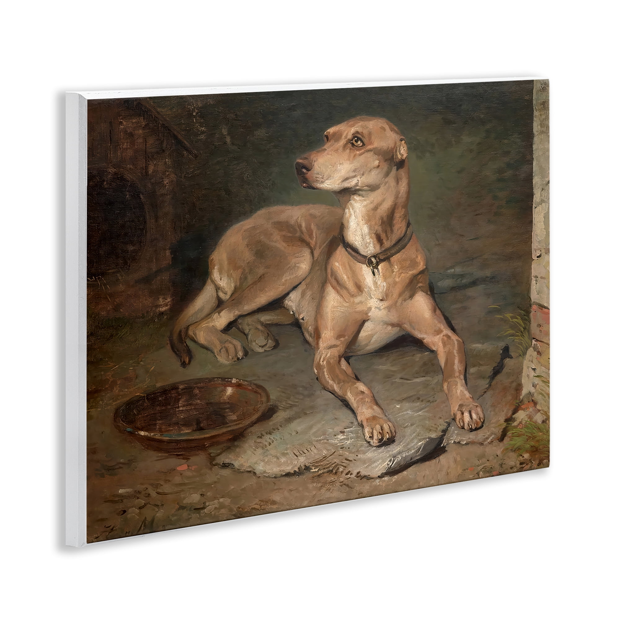 Stupell Industries Historical Dog & Bowl Wall Plaque Art, design by Lil' Rue