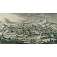 thumbnail image 2 of Vintage Maps 32x19 White Modern Wood Framed Museum Art Print Titled - Antique Map of Jerusalem, 2 of 4