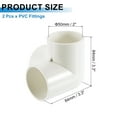thumbnail image 2 of 11/2" Fittings, 2Pcs 3 Way Elbow Connector Elbow Corner Fitting, White, 2 of 7