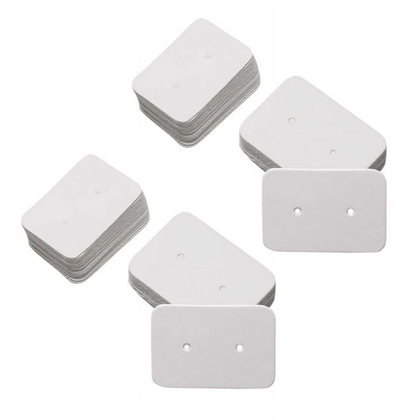 100 Piezas Pequeñas Tarjetas de Exhibición de Aretes de Oreja de Papel Kraft En Blanco Tarjetas 3.5 x 2.5cm (Blanco)