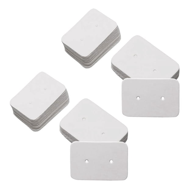 100 Piezas Pequeñas Tarjetas de Exhibición de Aretes de Oreja de Papel Kraft En Blanco Tarjetas 3.5 x 2.5cm (Blanco)
